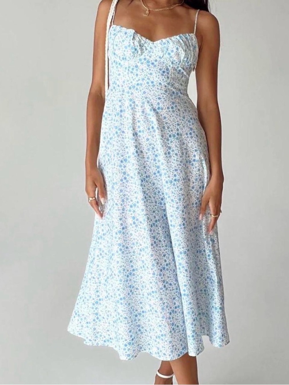 Princess Polly blue floral midi dress, size 4 - Picture 1 of 6